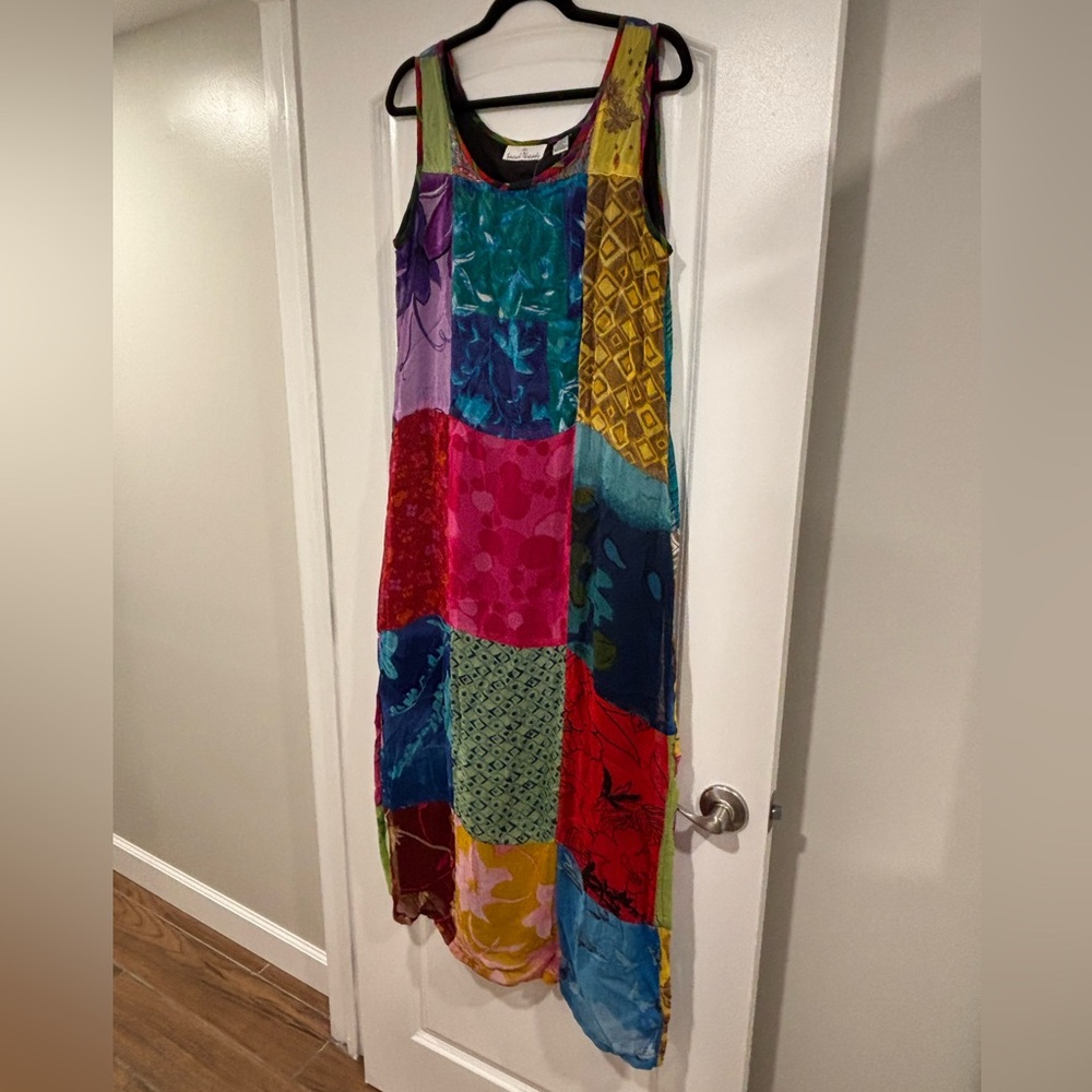 Sacred Threads Multicolor Patchwork Maxi Dress - image 1